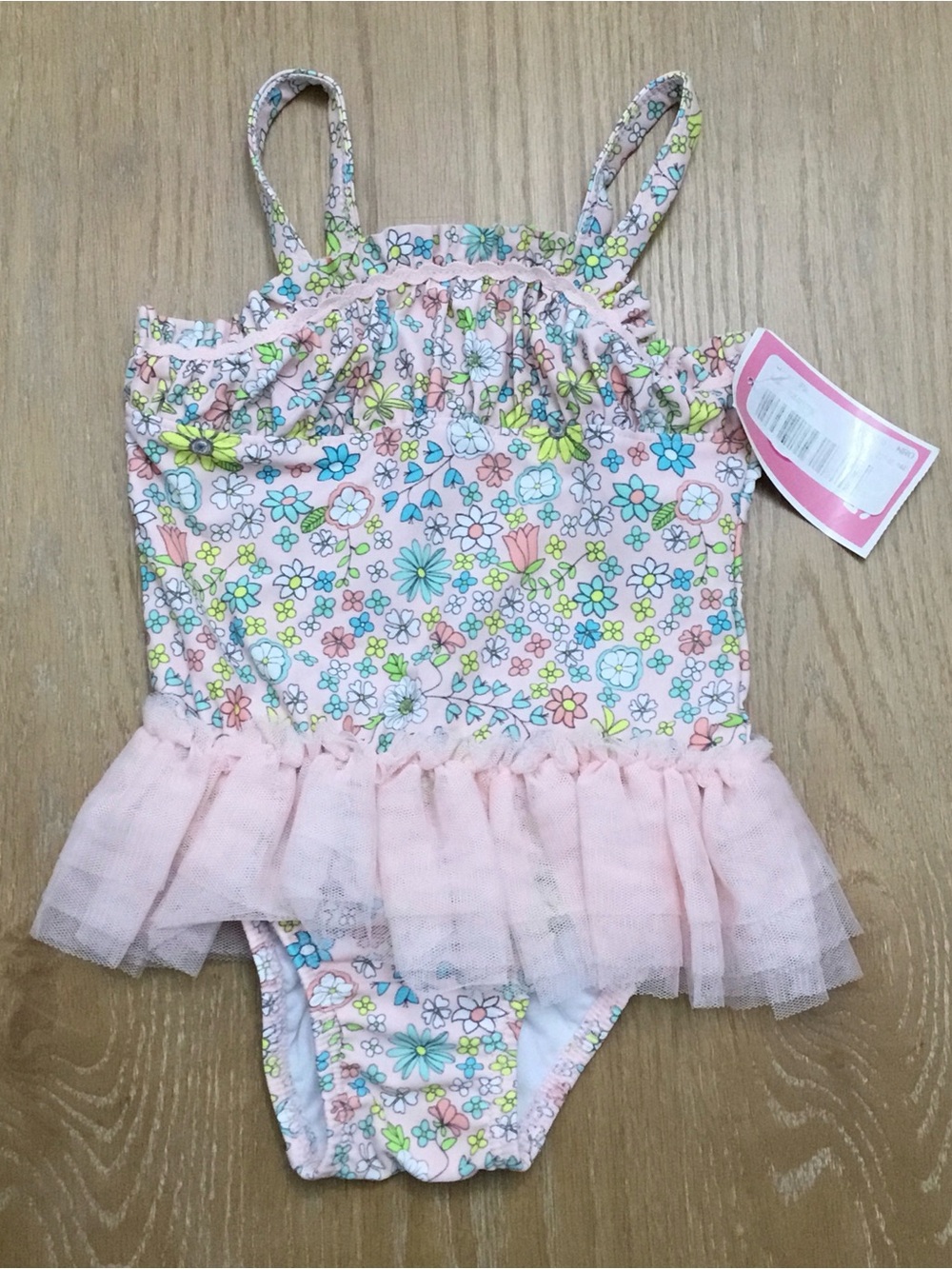 Baby Girl Pink Circo Floral Tutu Swimsuit size 12 month - K217